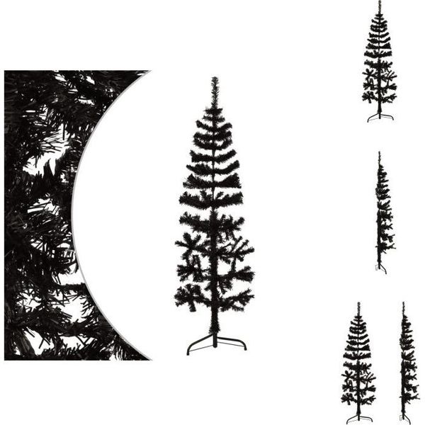 Vidaxl Supporto Per Mezzo Albero Di Natale Artificiale Slim Nero 150 Cm - Alberi Di Natale-image