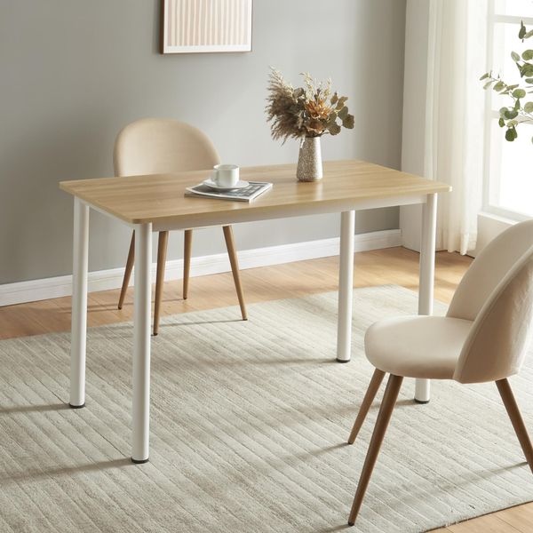 Tavolo Da Pranzo 'Tammela' Per 4 Persone 120 X 60 Cm Gambe In Acciaio Effetto Rovere-image