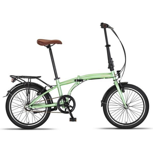 Pacto Eleven - Bicicletta Pieghevole Da 20 Pollici Di Alta Qualità Con Telaio In Acciaio, Cambio Shimano Nexus 3 Hub, Bicicletta Pieghevole Da Città Bicicletta Olandese Pieghevole Menta-image