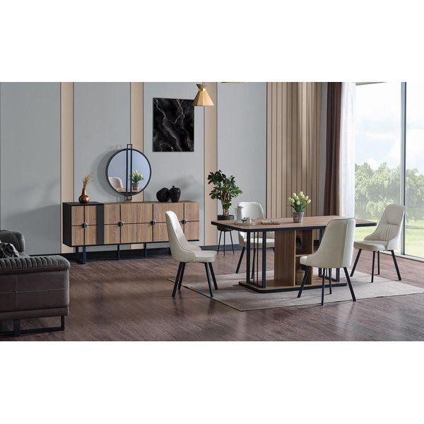 Set Sala Da Pranzo Tavolo Da Pranzo 6X Sedie Credenza Set Da Pranzo 8 Pezzi-image