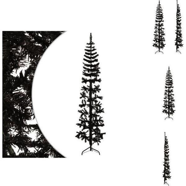 Vidaxl Supporto Per Mezzo Albero Di Natale Artificiale Slim Nero 210 Cm - Alberi Di Natale-image