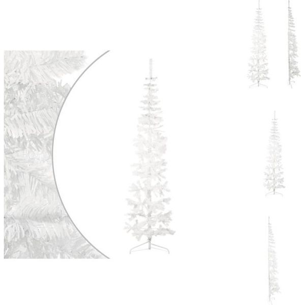Vidaxl Mezzo Albero Di Natale Artificiale Con Supporto Slim Bianco 240 Cm - Alberi Di Natale-image