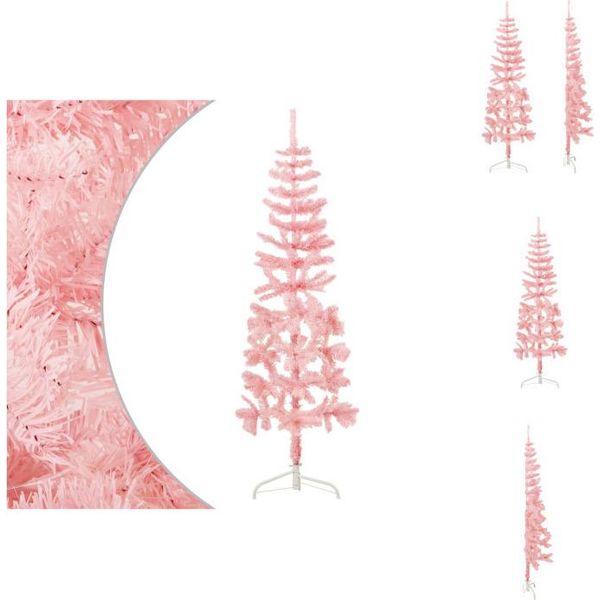 Vidaxl Mezzo Albero Di Natale Artificiale Con Supporto Slim Pink 180 Cm - Alberi Di Natale-image