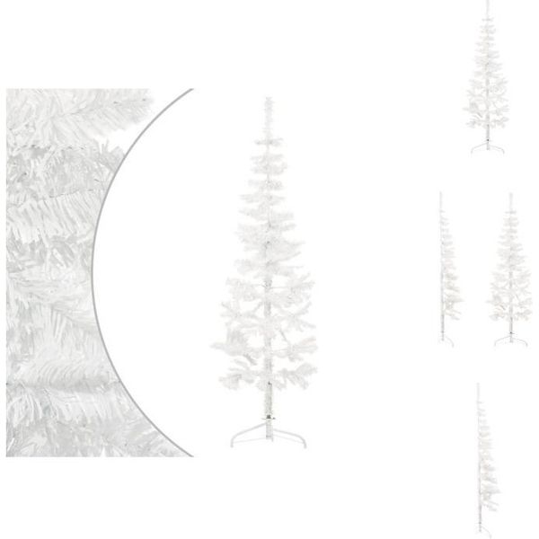 Vidaxl Mezzo Albero Di Natale Artificiale Con Supporto Sottile Bianco 180 Cm - Alberi Di Natale-image