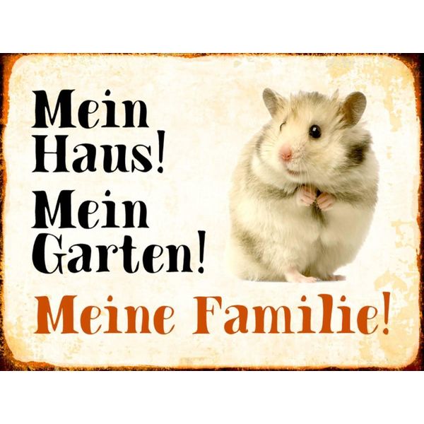 Vianmo Insegna In Legno 30X40 Cm Tiere Hamster Mein Haus Garten Familie-image