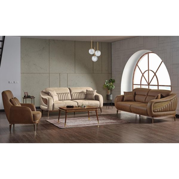 Set Di Divani 3+3+1 Posti Poltrona Relax Moderna Stile Moderno 3 Pezzi Soggiorno-image