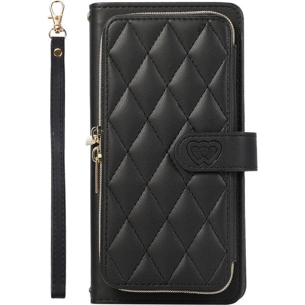 Inf Custodia Con Cerniera Flip Phone Wallet Con Slot Per Carte Di Credito Per Samsung Nero Samsung S21 Plus-image