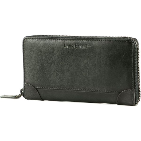 Bruno Banani Pelle Portafoglio Zip Around Wallet Black Nero-image
