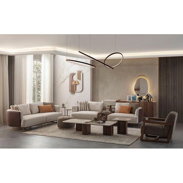 Set Di Divani 3+3+1 Posti Moderna Relax Moderna 3 Pezzi Jvmoebel-image