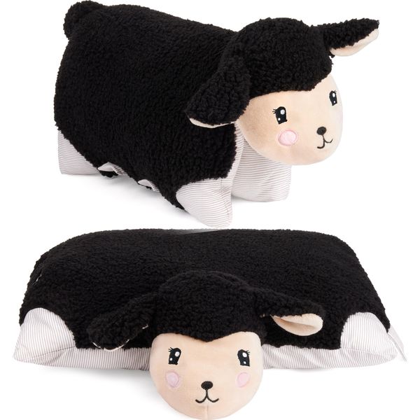 Cuscino Di Peluche Brubaker - Peluche E Cuscino Di Peluche 2 In 1 - Cuscino Decorativo 40 X 30 Cm, Nero-image