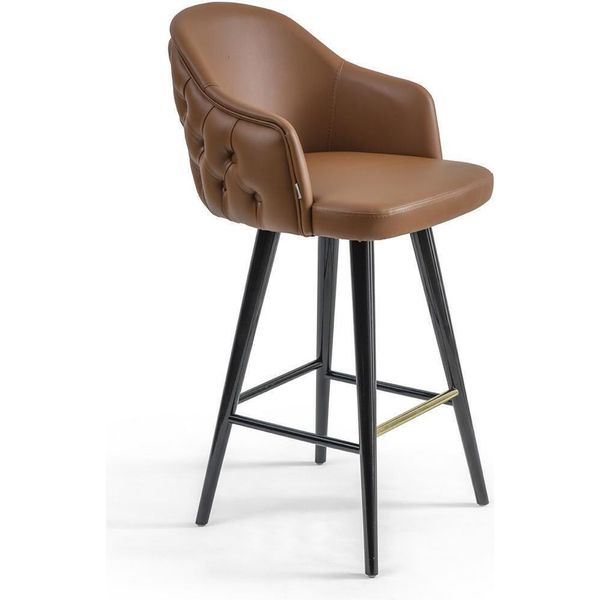 Lusso Sgabello Chesterfield Marrone Sedia Sgabello Bar Moderno Nuovi Mobili Jvmoebel-image