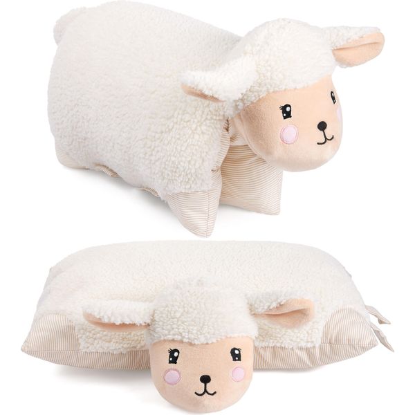 Cuscino Di Peluche Brubaker Pecora - Peluche E Cuscino Di Peluche 2 In 1 - Cuscino Decorativo 40 X 30 Cm, Beige-image
