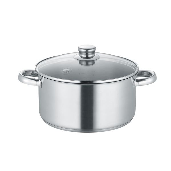 Casseruola - Ø 24 Cm - Acciaio Inossidabile 18/10 - Con Coperchio In Vetro-image
