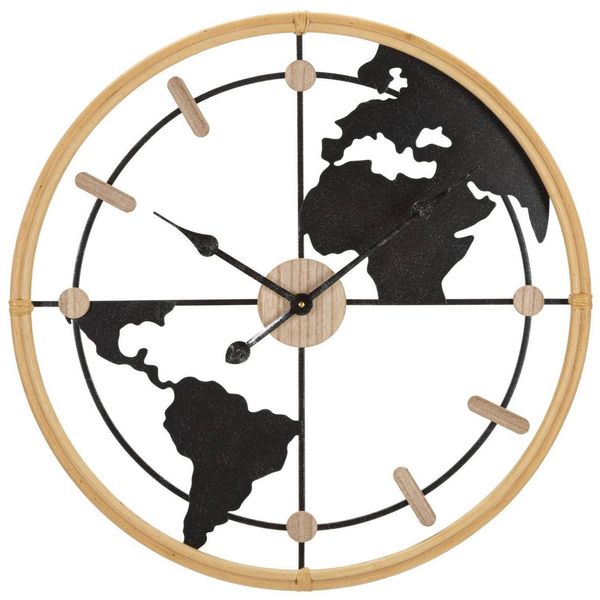 Mauro Ferretti Orologio Da Parete World Ø 60X5 Cm Marrone Nero-image