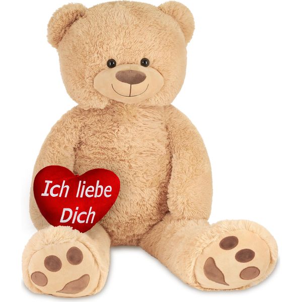 Brubaker Orsacchiotto Xxl 100 Cm Beige Con Cuore I Love You Peluche Peluche-image