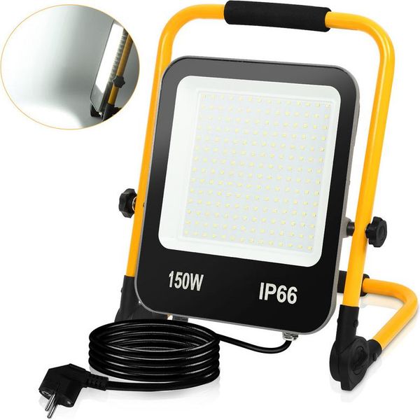 Aopunly Led Faretto Da Costruzione 150W 12000LM Luce Da Lavoro Bianco Freddo Proiettore Led Proiettore Con Treppiede-image