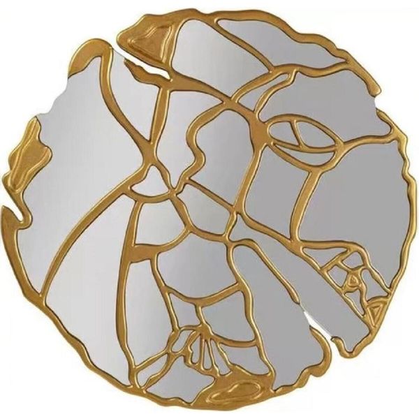 Casa Padrino Specchio Oro Ø 120 Cm - Specchio Rotondo Da Parete Per Soggiorno - Specchio Per Armadio - Specchio Per Camera Da Letto - Collezione Lusso-image