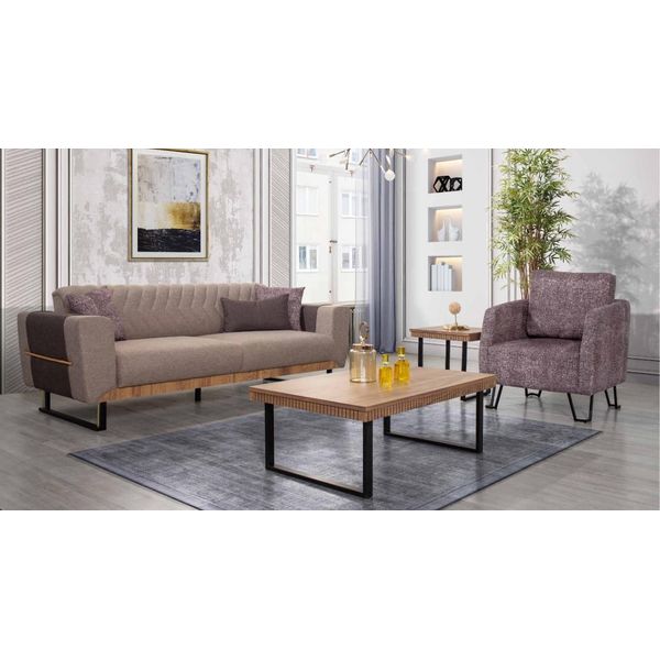 Elegante Set Di Divani Da Salotto 3 Posti Imbottiti 2 Pezzi Jvmoebel-image