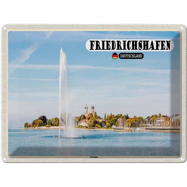 Vianmo Insegna Di Latta 30X40 Cm Friedrichshafen Fontaine Fluss-image
