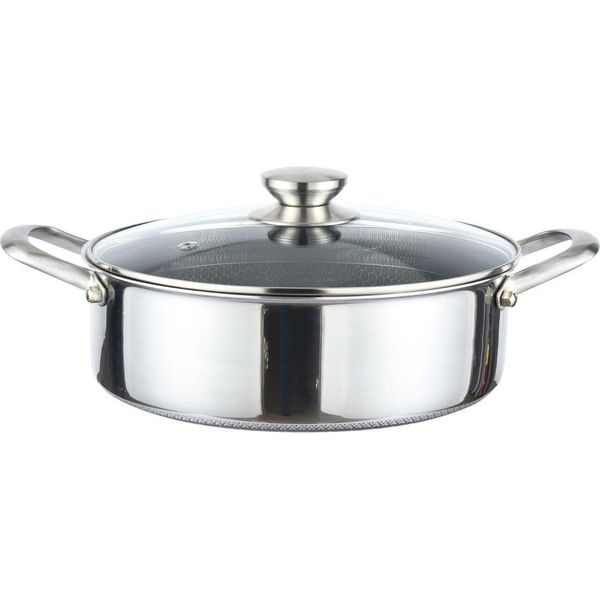Pentola Cheffinger In Acciaio Inox 18/10 Struttura A Nido D'ape Induzione Ø24Cm Pentola Pan-image