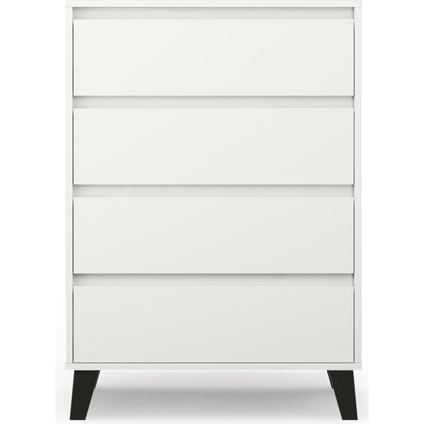 Cassettiera, Credenza Con 4 Cassetti In Bianco (L: 70Cm X H: 99,5Cm X P: 39Cm)-image