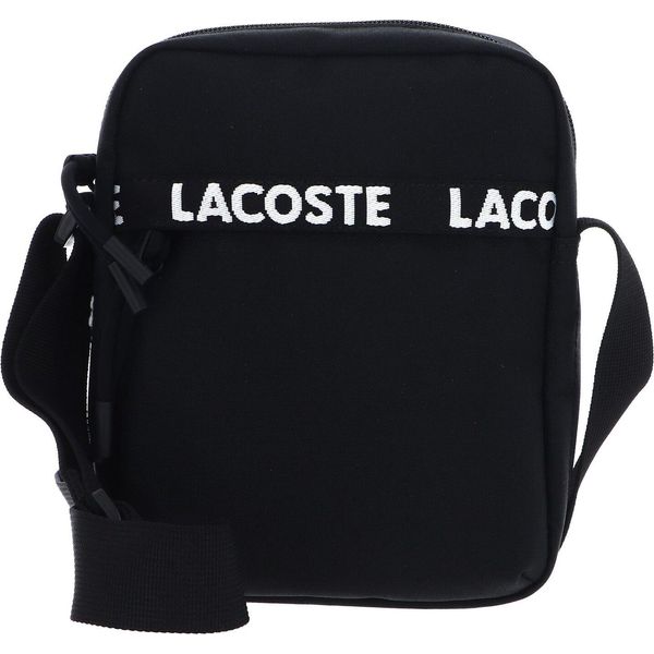 Lacoste Borsa A Tracolla Neocroc Seasonal Vertical Camera Bag Tape Noir Nero-image