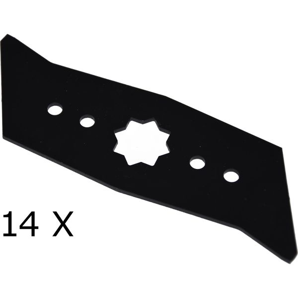 14 X Lame Per Scarificatore Per Wolf Garten Uv 32 B, Uv 30 El, Uv 28 Ev - Acciaio Hq-image