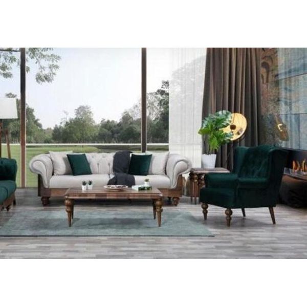 Set Divano 3 Posti + Poltrona Chesterfield Mobili Di Design-image