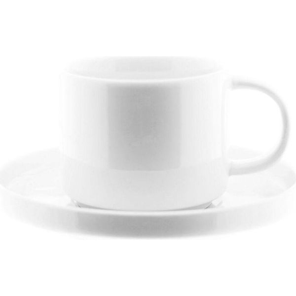 Mulex Set 12 Tazze Da Moka Con Piattino In Porcellana Set Da Moka 100 Ml Bianco-image
