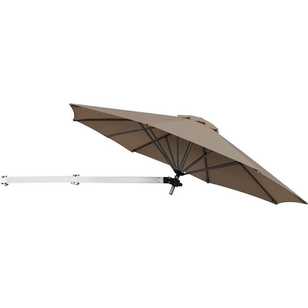 Costway Ombrellone Da Giardino 250 Cm Ombrellone Pieghevole Inclinazione E Altezza Regolabile Marrone-image