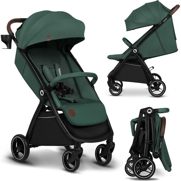 Lionelo Passeggino Ingrid Fino A 22 Kg Da 6 Mesi A 4 Anni Grandi Ruote Girevoli A 360° - Verde-image