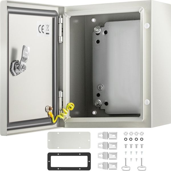 Vevor Scatola In Acciaio Nema, 10 X 8 X 6" Scatola Per Interruttori In Acciaio Nema 4X, Impermeabile E Antipolvere IP66, Scatola Di Connessione Elettrica Per Uso Esterno/Interno, Con Piastra Di Montaggio"-image