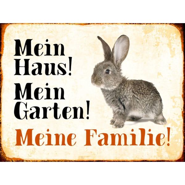 Vianmo Insegna In Legno 30X40 Cm Tiere Hase Mein Haus Garten Familie-image