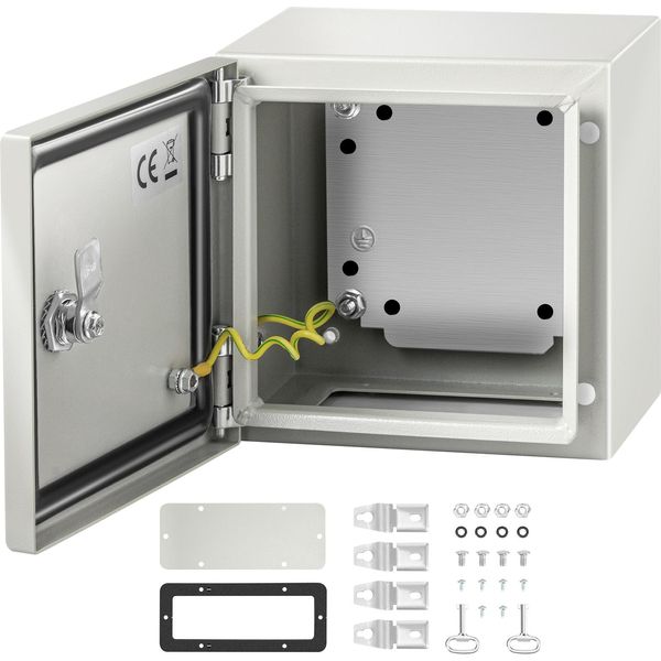 Vevor Scatola In Acciaio Nema, 8 X 8 X 6" Scatola Per Interruttori In Acciaio Nema 4X, IP66 Impermeabile E Antipolvere, Scatola Di Connessione Elettrica Per Uso Esterno/Interno"-image