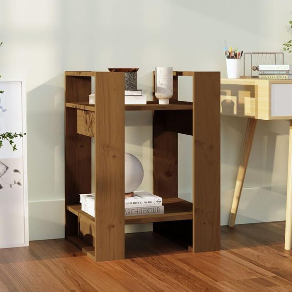 The Living Store Libreria/Divisorio Per Ambienti Marrone Miele 41X35X57Cm In Legno Di Pino Massiccio-image