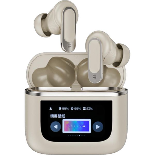 Cuffie Wireless V8, Cuffie Sportive, Cuffie In-Ear, Cuffie Bluetooth, Bluetooth 5.3, Touchscreen Lcd, Cancellazione Del Rumore Anc, Oro-image