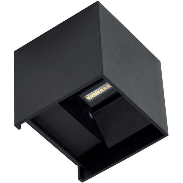 Applique A Led Nera Da Parete IP54 6,8W Con Alette Regolabili 3000K-image