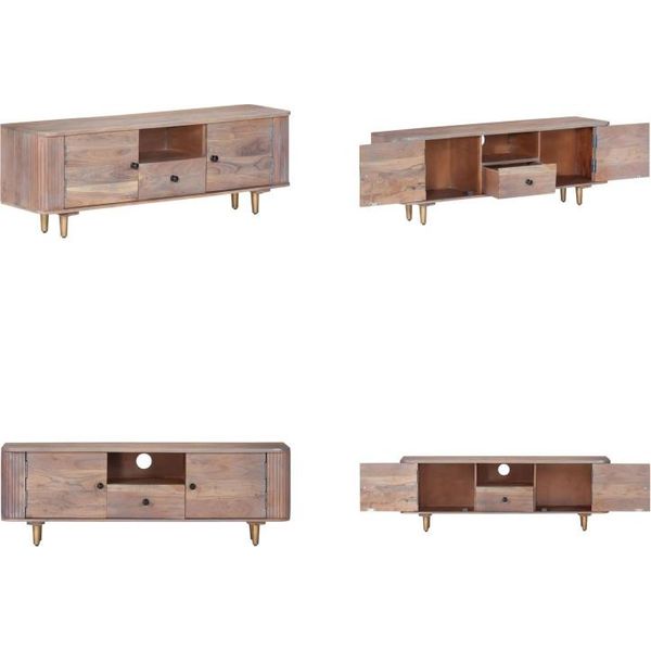Mobile Tv Vidaxl 118X30X40 Cm In Legno Massiccio Di Acacia - Mobile Tv - Mobile Tv - Mobile Tv In Legno - Mobile Tv-image