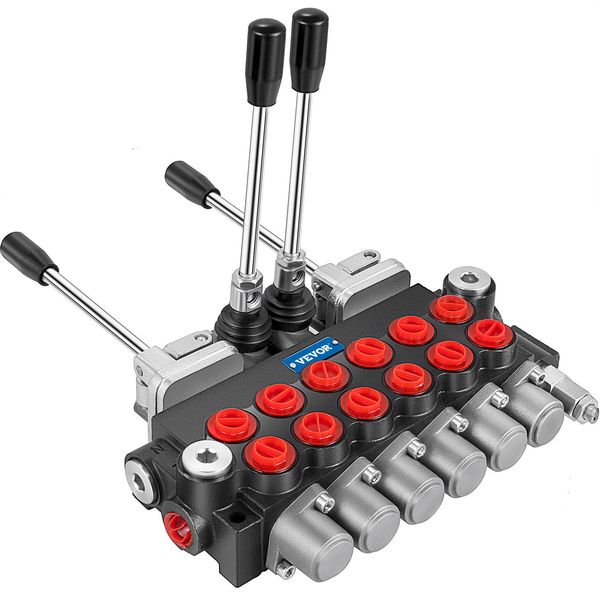 Distributore Idraulico Tuspuzz, Distributore Idraulico A 6 Bobine, Distributore Idraulico Per Caricatore Da 11 Gpm, Distributore Da 4500 Psi, Valvole E Comandi Idraulici Per Trattori, Serbatoi Per Caricatore-image