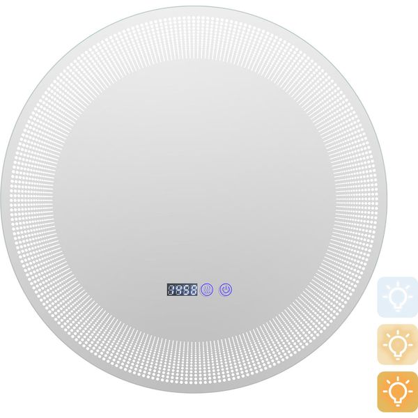 Costway Specchio Da Bagno A Led, Specchio Da Parete Per Vanità Con Luci Dimmerabili A 3 Colori, Interruttore A Sfioramento (60 Cm)-image