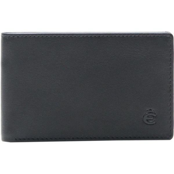 Esquire Pelle Porta Carte Di Credito Logo Credit Card Holder Black Nero-image
