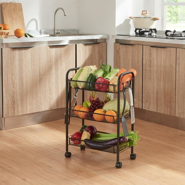 Carrello 'Tromsø' Carrello Portavivande A 3 Livelli 63X44X26Cm Nero-image