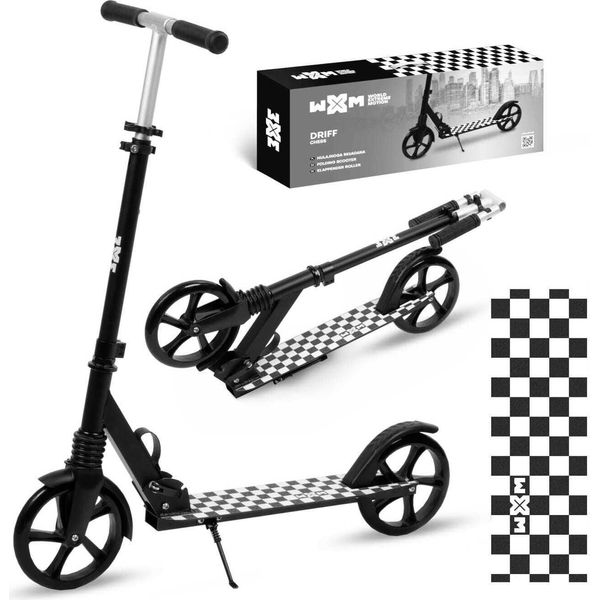Coil City Scooter, Monopattino Per Bambini, Monopattino, Pieghevole, Monopattino Per Bambini, Regolabile In Altezza, Cuscinetti ABEC-7, Ruote Con Diametro Di 20 Cm, Gamba Pieghevole, Scacchi-image