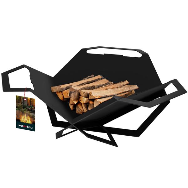 Kotarbau® Ciotola Da Fuoco Ciotole Da Fuoco Per Il Giardino Ciotola Da Fuoco Pieghevole 60 Cm X 66 Cm Lamiera D'acciaio Resistente Al Calore Colore-image