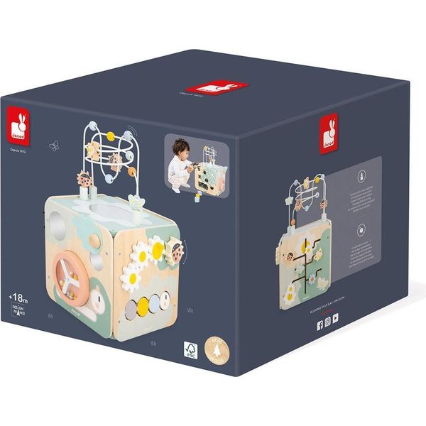 Janod Sweet Cocoon - Maxi Cubo Attività - Giocattolo Di Legno Per Bambini-image
