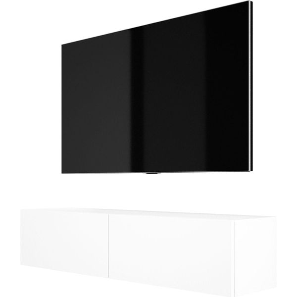 Cabinet Tv : Bianco Opaco, 140 X 34 X 32 Cm-image