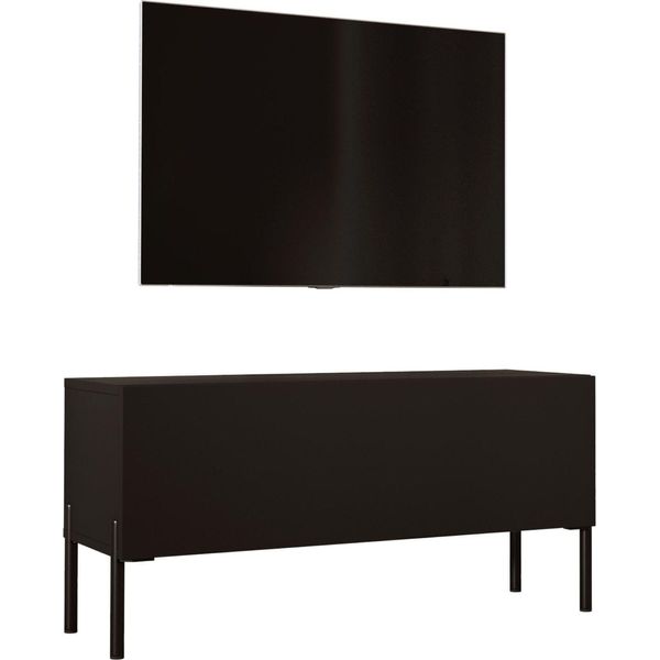 Cabinet Tv: Nero Opaco / Nero Lucido Con Gambe Nere, 100 X 52 X 32 Cm-image