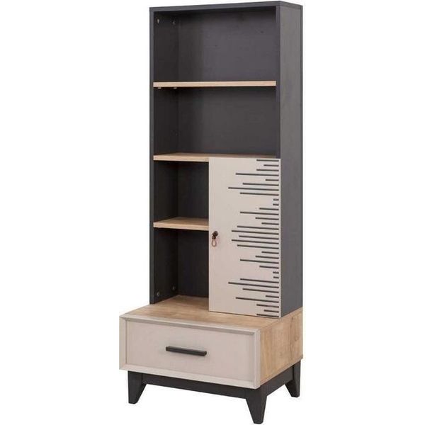 Libreria Armadio Camera Dei Bambini Scaffale Armadio In Legno Grigio Ufficio-image