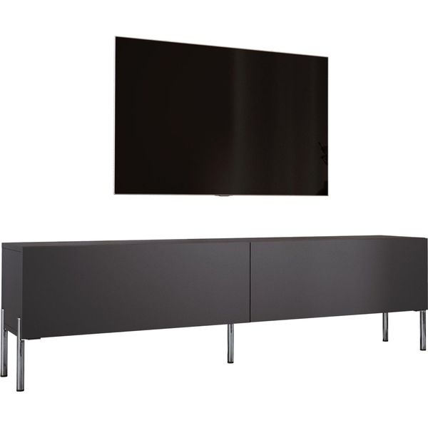 Cabinet Tv: Antracite Con Gambe Cromate, 170 X 52 X 32 Cm-image