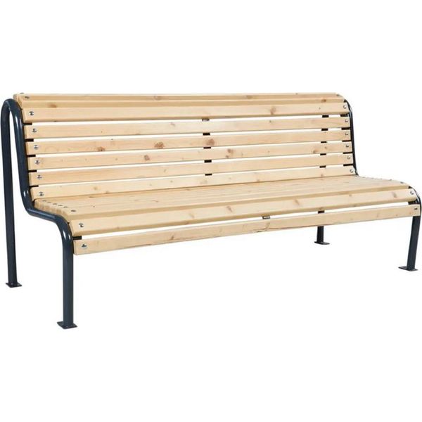 Panchina Da Giardino Casa Padrino Colori Naturali / Nero 188 Cm-image